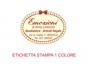 Etichette adesive per bomboniere e confetterie (mm 36x28)  (cod.19H)